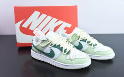 耐克Nike SB Dunk Low 白绿定制绑带扣篮系列复古低帮休闲运动滑板板鞋纯原版本 货号：DD1503-121