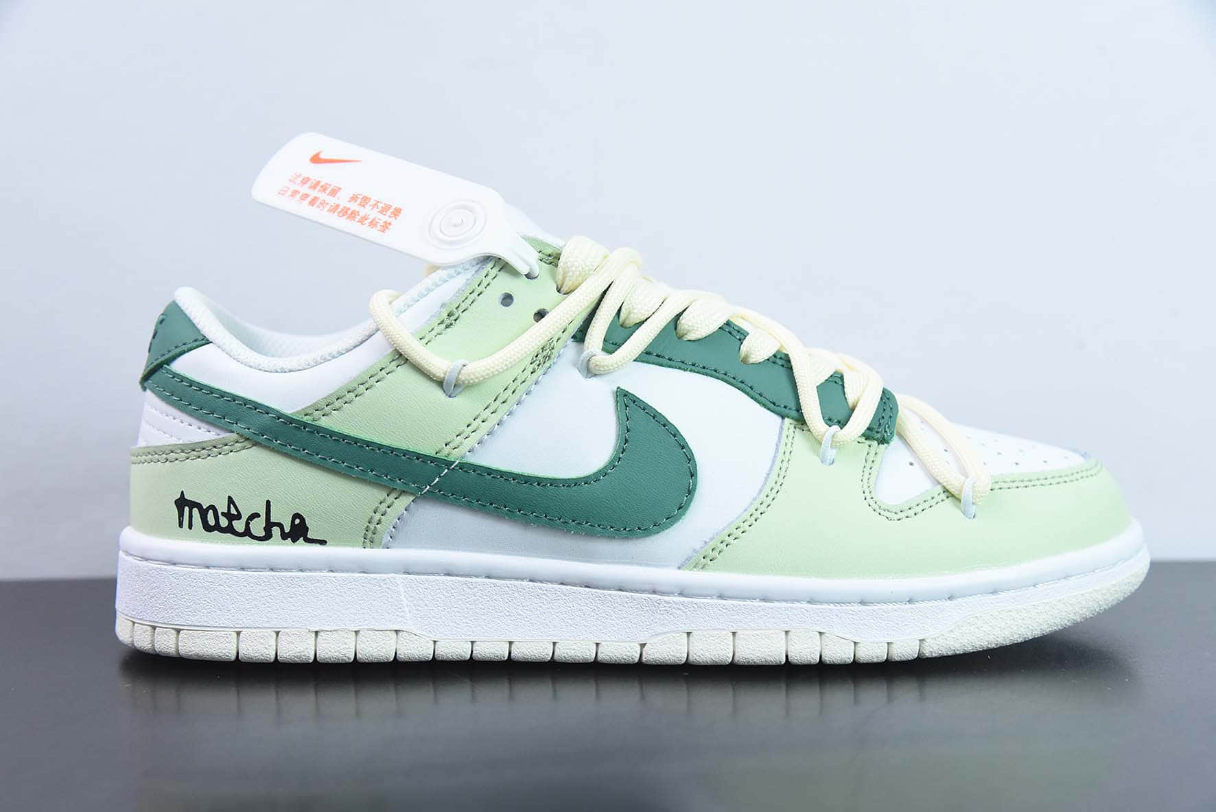 耐克Nike SB Dunk Low 白绿定制绑带扣篮系列复古低帮休闲运动滑板板鞋纯原版本 货号：DD1503-121