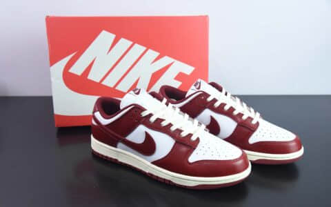 耐克Nike Dunk Low PRM Team Red'and White白红做旧复古SB低帮休闲滑板鞋纯原版本 货号：FJ4555-100