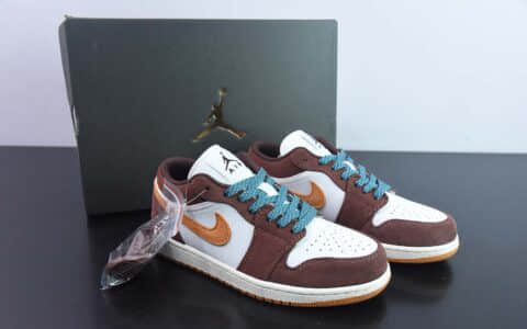 乔丹Air Jordan 1 Low Cacao Wow AJ1 乔1白棕摩卡低帮文化休闲板鞋纯原版本 货号：FB2216-200