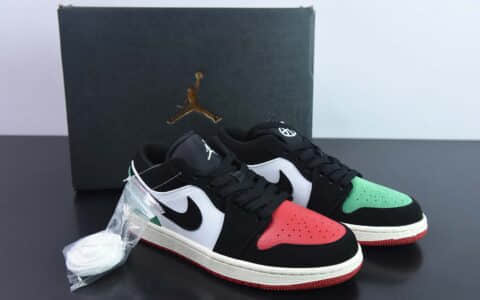 乔丹Air Jordan 1 Low Quai 54 AJ1锦标赛黑红绿鸳鸯20周年特别款低帮文化休闲板鞋纯原版本 货号：FQ6703-100