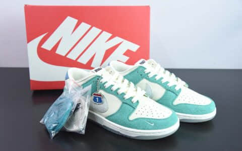 耐克Nike Kasina x NK Dunk Low  80s Bus  白薄荷绿冰蓝底高速韩国限定泫雅同款80年代巴士低帮运动休闲滑板鞋纯原版本 货号：CZ6501-101