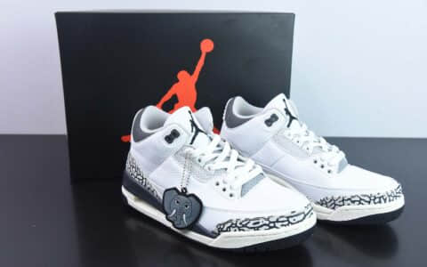 乔丹Air Jordan 3 Retro Hide and Sneak AJ3白灰大象复古文化篮球鞋纯原版本 货号：DX6665-100