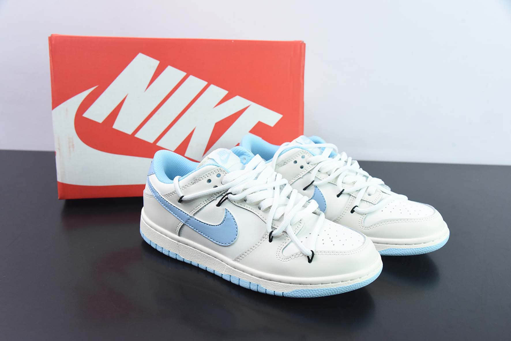 耐克Nike SB Dunk Low牛奶蓝解构抽绳SB低帮休闲滑板鞋纯原版本 货号：DN1431-001