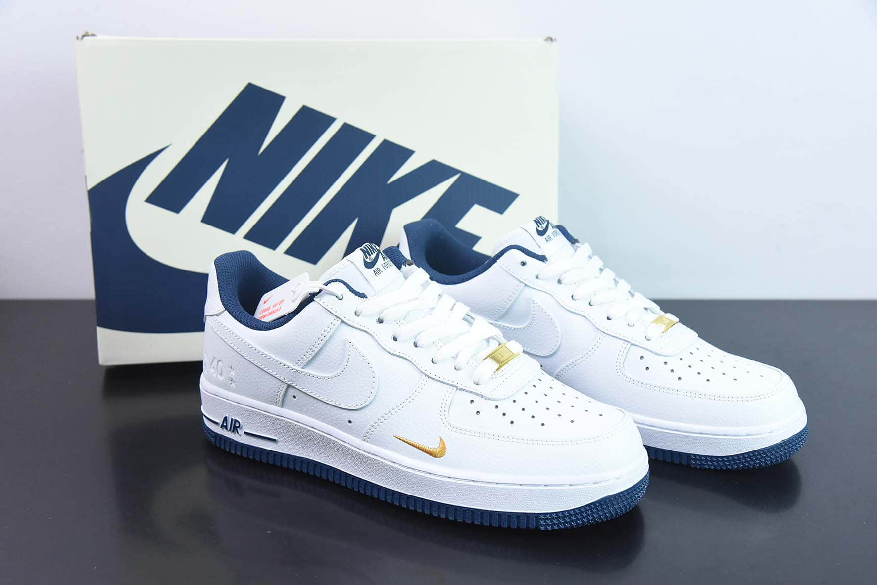 耐克Nike Air Force 1‘07 Low 深蓝小勾 40周年星星空军一号低帮休闲板鞋纯原版本 货号：DD1225-006