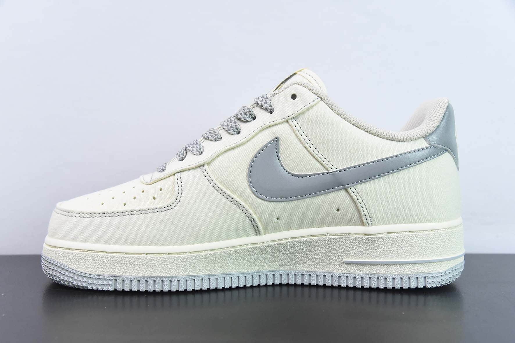 耐克Nike Air Force 1‘07 Low 米银布面空军一号低帮休闲板鞋纯原版本 货号：TQ1456-222