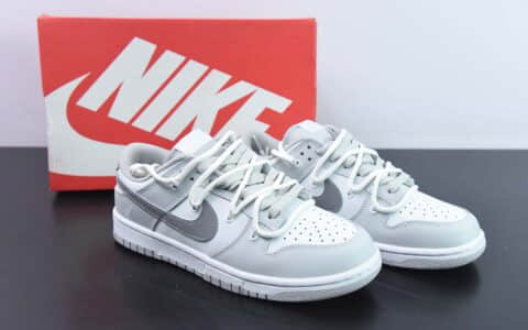 耐克Nike Dunk Low SB 白灰绑带定制版低帮滑板鞋纯原版本 货号：DH7913-001