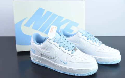 耐克Nike Kith x Nike Air Force 1 '07 LowWhiteUNC白大学蓝小钩联名款空军一号低帮休闲板鞋纯原版本 货号：KT1659-002