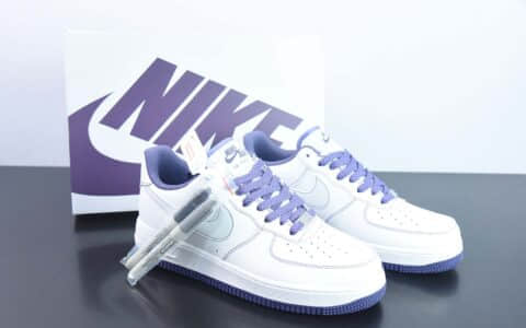 耐克Nike Air Force 1’07 LowWhitePurple Reflectiv皮革白葡萄紫3M天使反光空军一号低帮休闲板鞋纯原版本 货号：MM3603-025