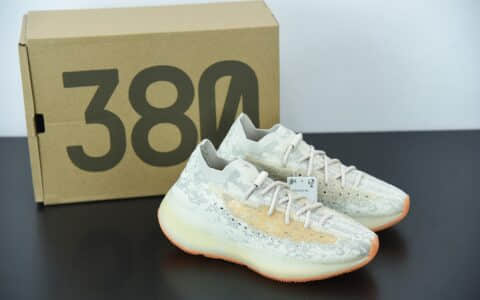 阿迪达斯Adidas Yeezy Boost 380侃爷联名限定蜜桃粉满天星椰子380系列减震跑步鞋纯原版本 货号：GY2649