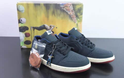 乔丹Air Jordan 1 Eastside Golf x Air Jordan 1 Low AJ1高尔夫黑蓝色低帮休闲板鞋纯原版本 货号：DV1759-448