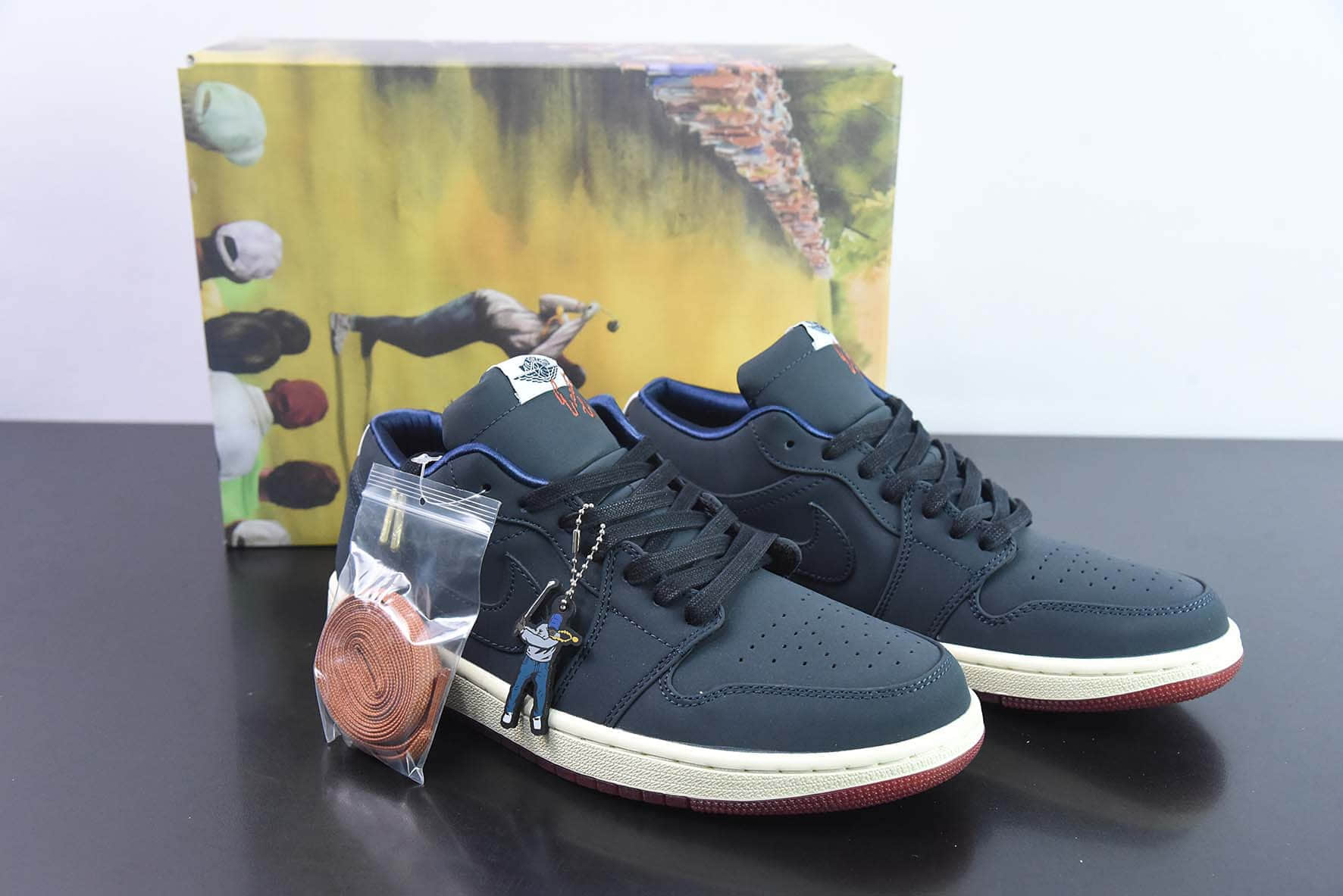 乔丹Air Jordan 1 Eastside Golf x Air Jordan 1 Low AJ1高尔夫黑蓝色低帮休闲板鞋纯原版本 货号：DV1759-448