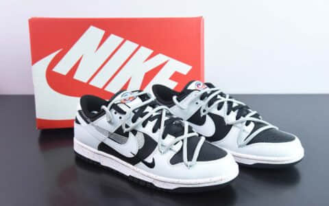 耐克Nike SB Dunk Low 解构活力三钩黑白灰SB低帮休闲滑板鞋纯原版本 货号：FD4623-139