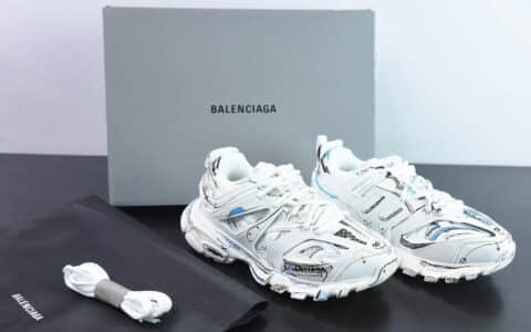 巴黎世家Balenciaga3.0 Track.2 Open Sneaker 巴黎世家3.0白蓝黑三代户外老爹鞋纯原版本 货号：542023 W3SRA 9014