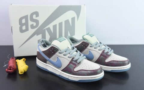 耐克Nike Crenshaw Skate Club xNikeSBDunkLow 联名浅灰天蓝酒红绿SB扣篮系列低帮休闲运动滑板板鞋纯原版本 货号：FN4193-100