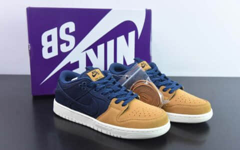 耐克Nike SB Dunk Low Pro PRMMidnight NavyOchre午夜蓝沙漠黄SB扣篮系列低帮休闲运动滑板板鞋纯原版本 货号：DX6775-400