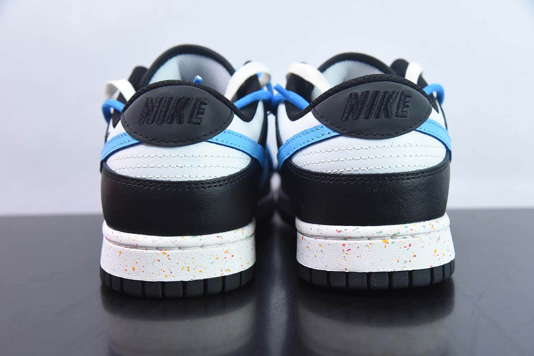 耐克Nike Dunk Low Multi Color 活力三勾黑白蓝定制版解构绑带休闲板鞋纯原版本 货号：FD4623-141