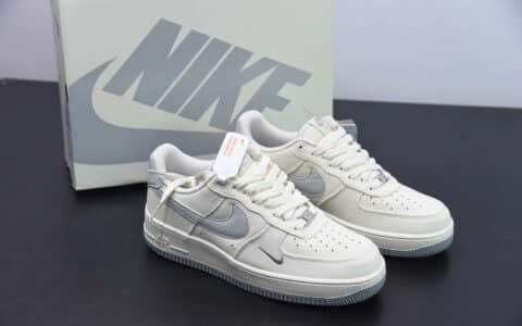 耐克Nike Air Force 1 Low 帆布白灰小勾空军一号低帮运动休闲板鞋纯原版本 货号：ME0112-522