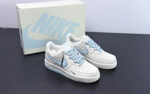 耐克Nike Air Force 1 Low '07 天蓝小勾满天星低帮空军一号休闲板鞋纯原版本 货号：JJ0253-008