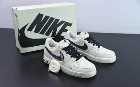 耐克Nike Air Force 1 米白黑满天星空军一号低帮运动休闲板鞋纯原版本 货号：JJ0253-001