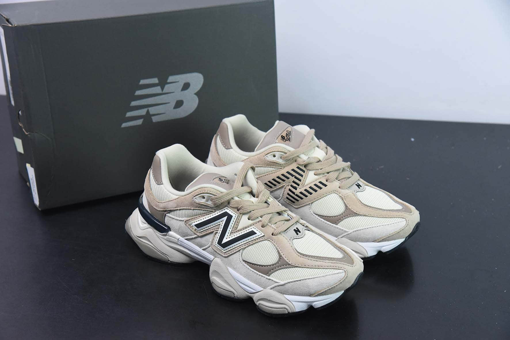 新百伦New Balance 9060”Mocha Brown“米黄摩卡棕黑复古百搭老爹风小象蹄休闲运动跑步鞋纯原版本 货号：U9060ZBB