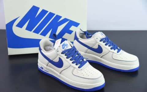 耐克NIke Air Force 1 '07 米蓝布面空军一号低帮休闲板鞋纯原版本 货号：TQ1456-233