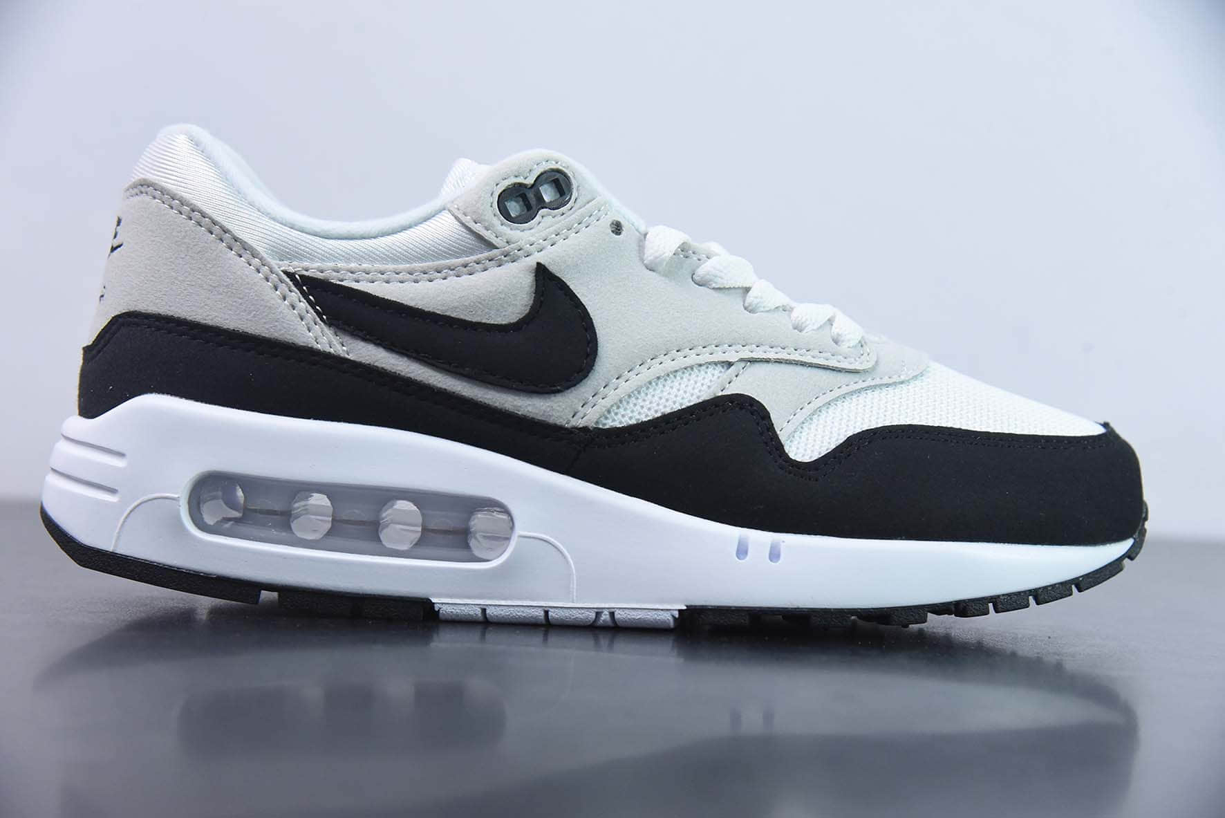 耐克Nike Air Max 1 ’86”WhiteBlack“86初代白黑浅灰系列复古气垫百搭休闲运动慢跑鞋纯原版本 货号：DV1403-110