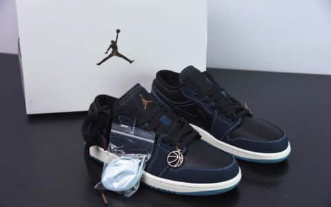 乔丹Air Jordan 1 Low AJ1黑午夜蓝低帮复古运动篮球鞋纯原版本 货号：FJ5478-010