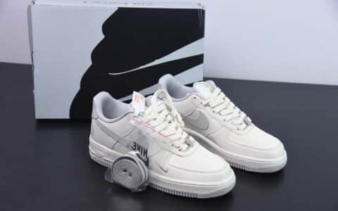 耐克NIke Air Force 1 '07 Low “BAPE联名米灰帆布”空军一号低帮休闲板鞋纯原版本 货号：BS9055-748