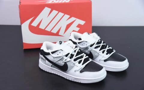 耐克Nike Dunk Low SB解构绑带黑白灰低帮休闲滑板鞋纯原版本 货号：DJ6188-101