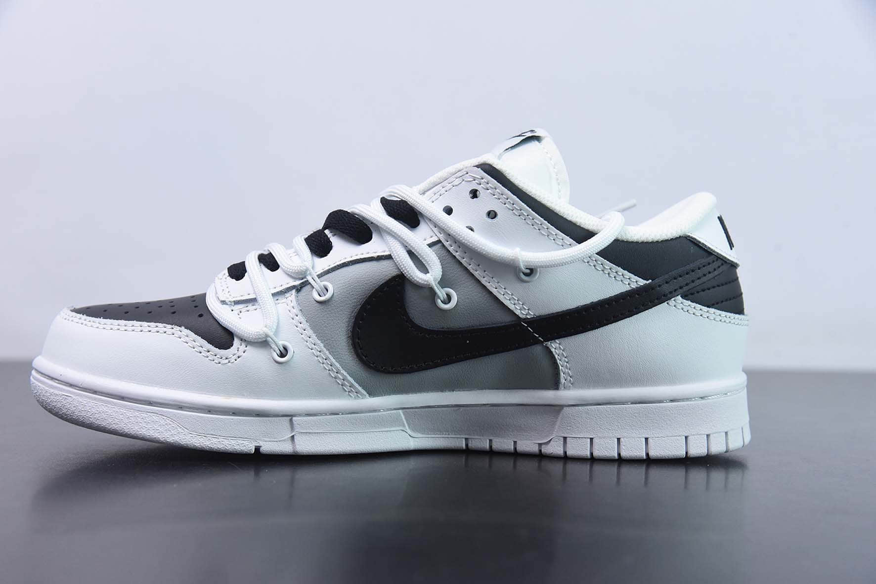 耐克Nike Dunk Low SB解构绑带黑白灰低帮休闲滑板鞋纯原版本 货号：DJ6188-101