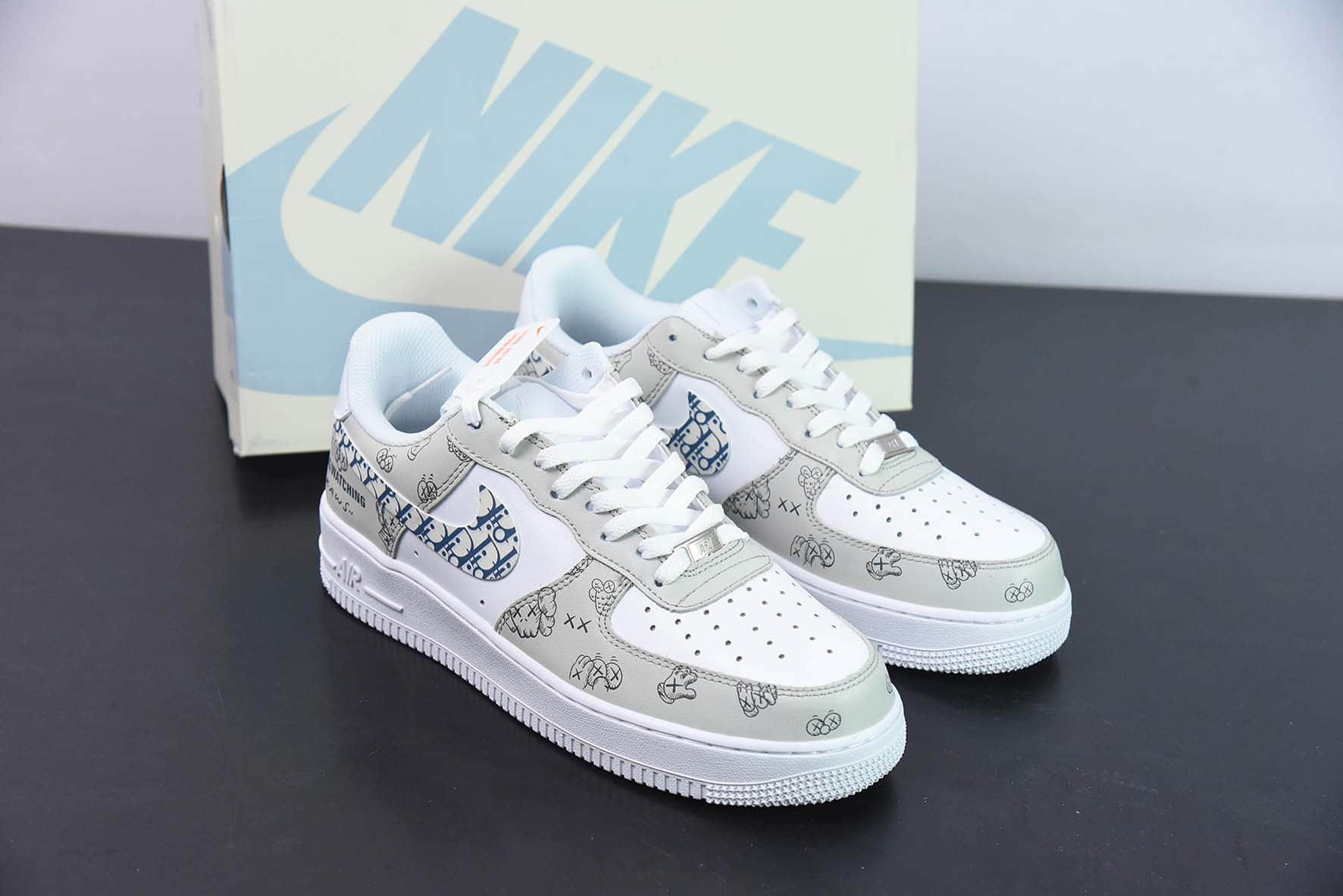 耐克Nike Air Force 1 '07 Low 迪奥联名灰白空军一号低帮休闲板鞋纯原版本 货号：CW2288-001