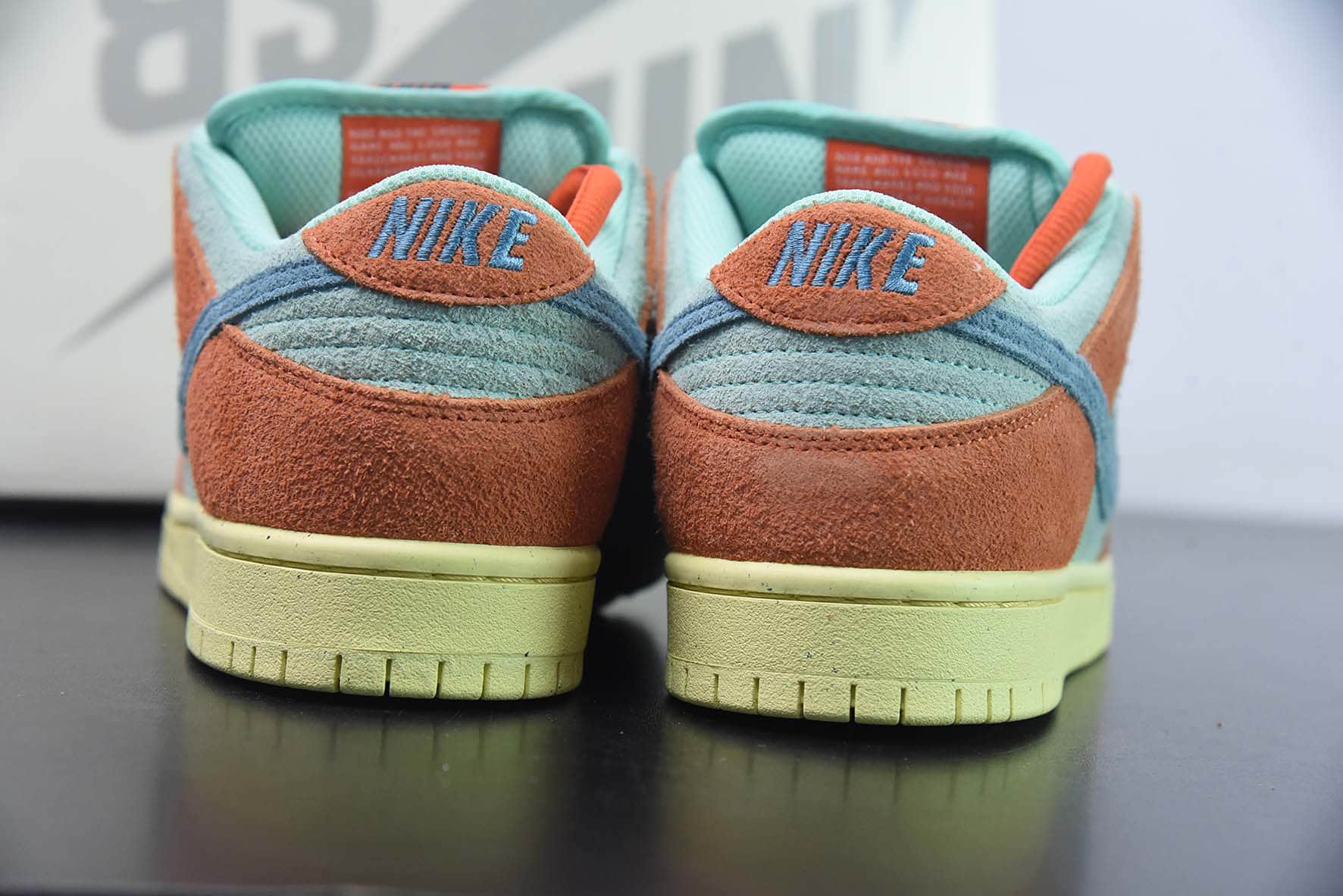 耐克Nike SB Dunk Low ProOrange Aqua翻毛湖水蓝亮橙扣篮系列低帮休闲运动滑板板鞋纯原版本 货号：DV5429-800