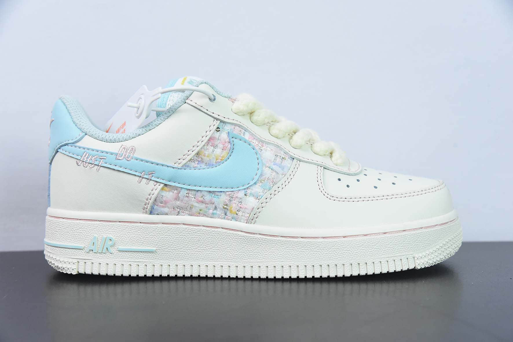 耐克Nike Air Force 1'07 Low Just Do It 白蓝小香风空军一号低帮休闲运动板鞋纯原版本 货号：FJ7740-013