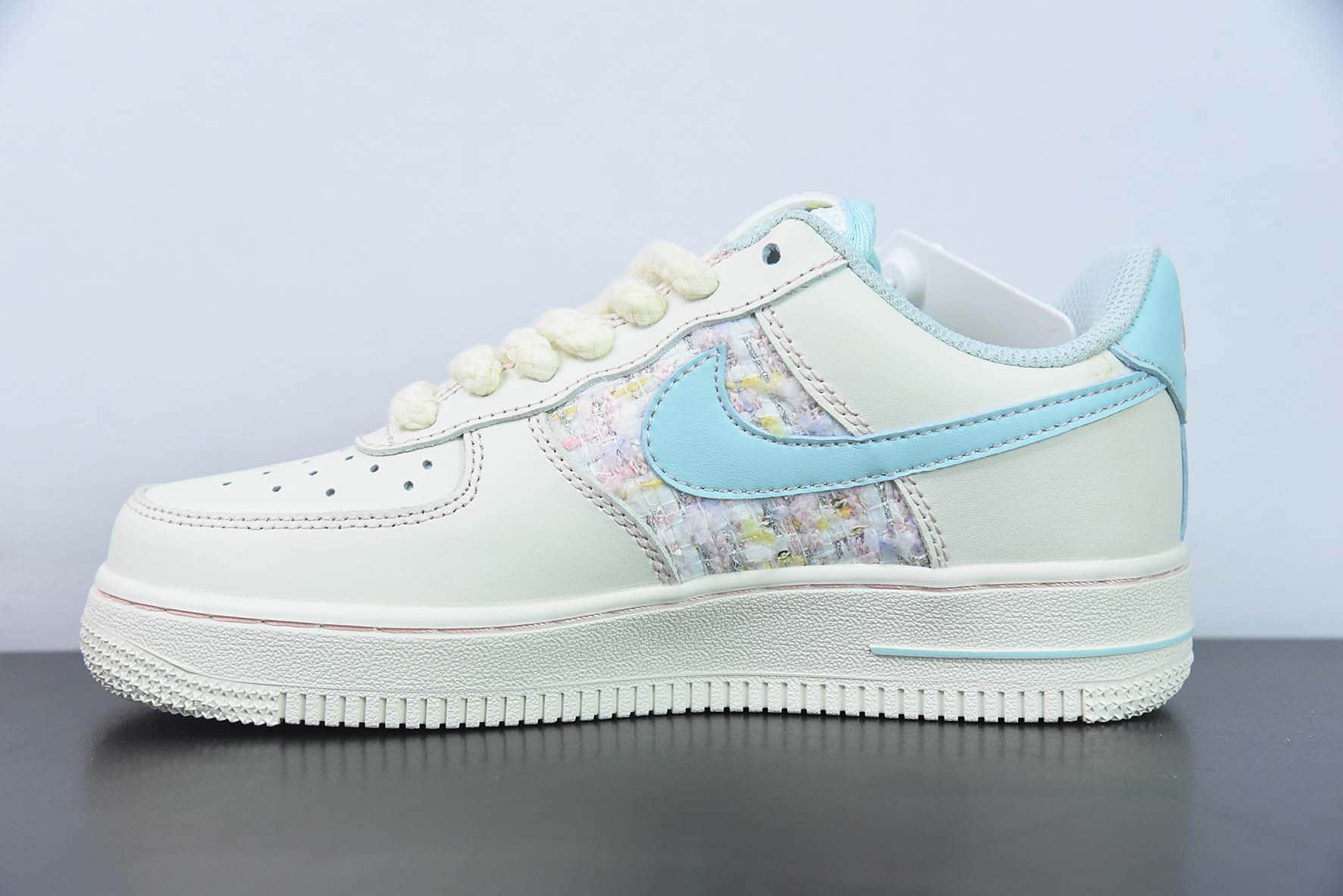 耐克Nike Air Force 1'07 Low Just Do It 白蓝小香风空军一号低帮休闲运动板鞋纯原版本 货号：FJ7740-013