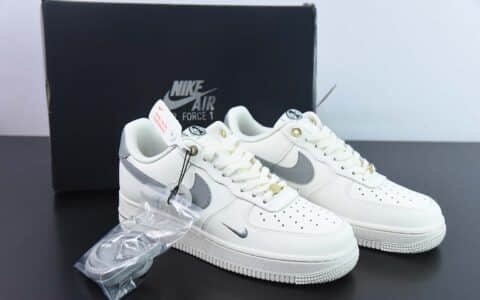 耐克Nike Air Force 1 AF1白灰刺绣40周年纪念版空军一号低帮休闲板鞋纯原版本 货号： DQ7658-106