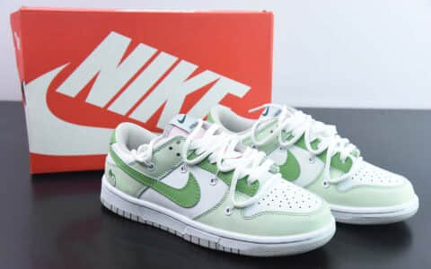 耐克Nike Dunk Low 奶缇莓莓灰白绿解构SB低帮休闲滑板鞋纯原版本 货号：FD1232-002