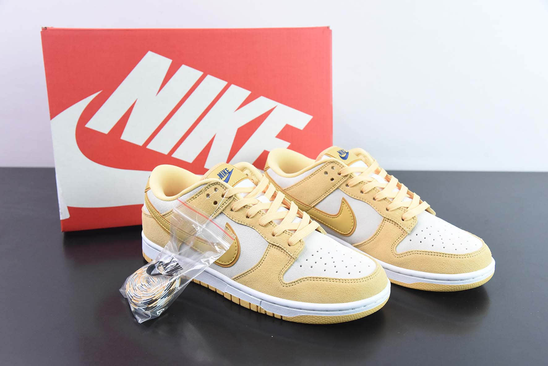 耐克Nike SB Dunk Low LXGold Suede 黄金小麦SB低帮休闲滑板鞋纯原版本 货号：DV7411-200