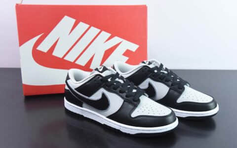 耐克Nike Dunk Low Retro ”chenille swoosh“ 绒钩黑灰熊猫低帮休闲运动板鞋纯原版本 货号：DQ7683-001