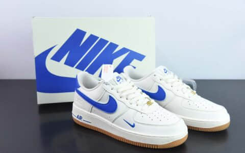 耐克Nike Air Force 1 Low 40周年生胶米白宝蓝空军一号低帮运动休闲板鞋纯原版本 货号：WA0531-302