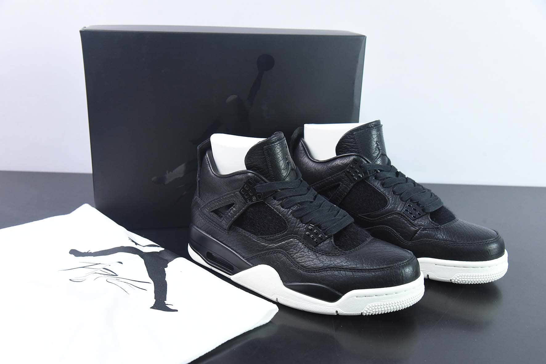 乔丹Air Jordan 4 Retro Premium  Pony Hair Black  AJ4黑白巅峰奢华黑男子复古文化篮球鞋纯原版本 货号：819139-010