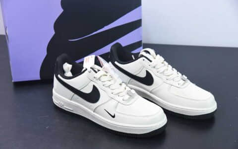 耐克Nike Air Force 1 Low 07 BAPE拼接米白黑空军一号低帮休闲板鞋纯原版本 货号：BS9055-746