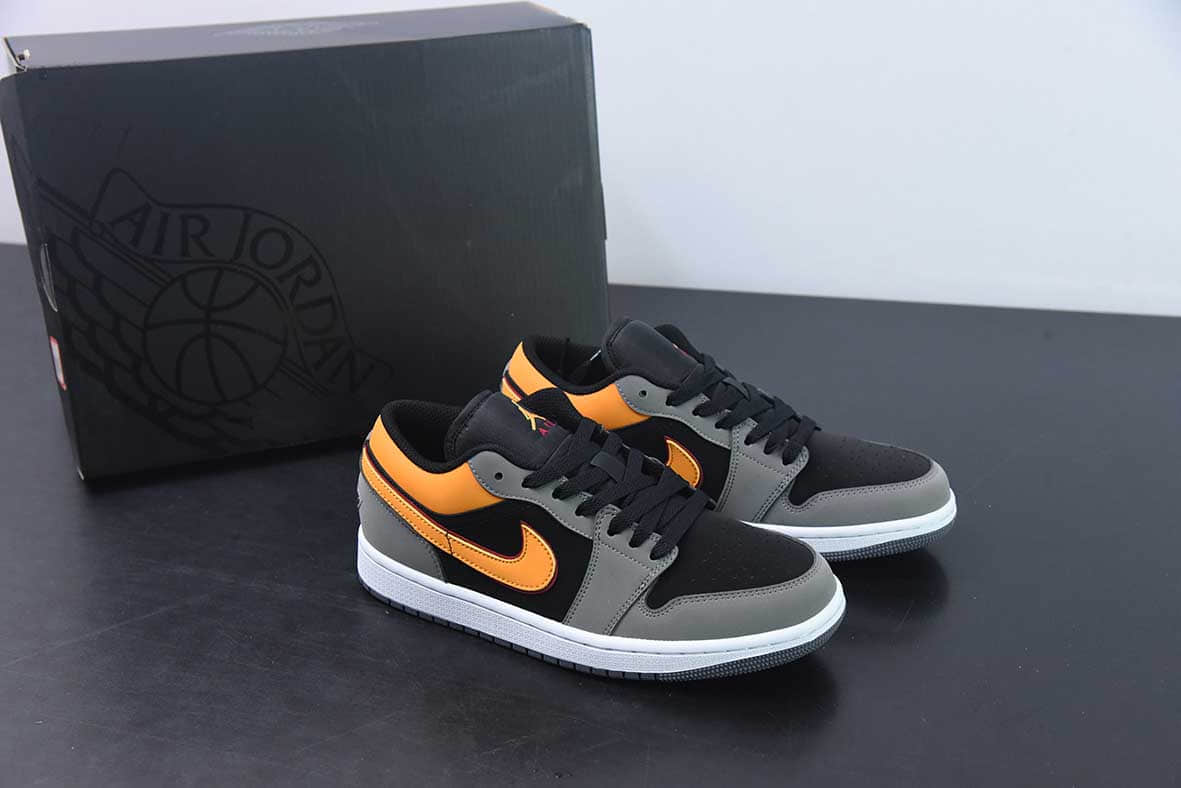 乔丹Air Jordan 1 Low “Black Orange”AJ1灰黑黄低帮复古篮球鞋纯原版本 货号：FN7308-008