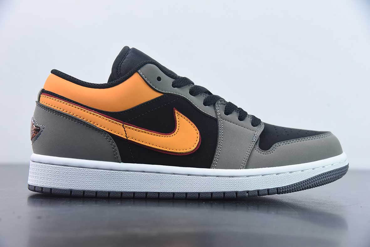 乔丹Air Jordan 1 Low “Black Orange”AJ1灰黑黄低帮复古篮球鞋纯原版本 货号：FN7308-008