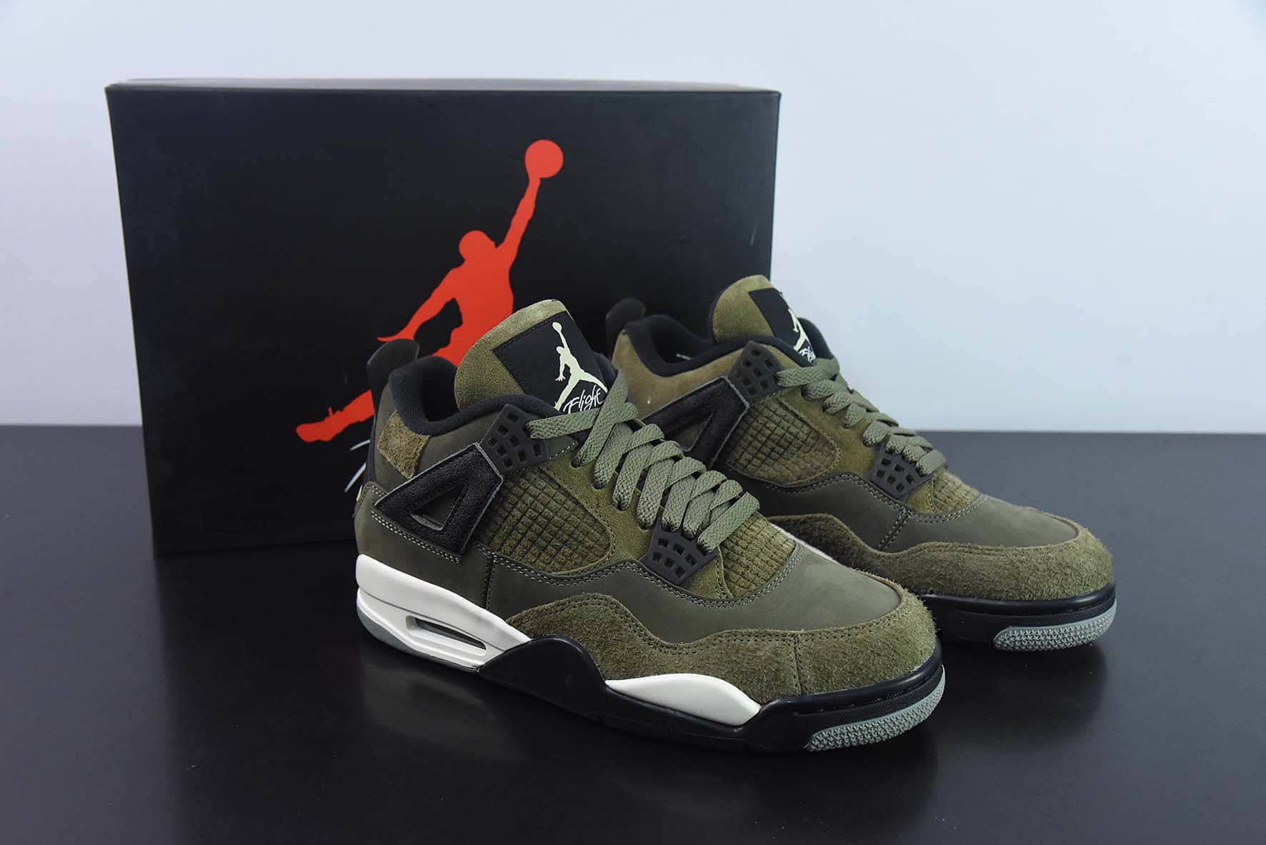 乔丹Air Jordan 4  Olive Canvas AJ4橄榄绿男子文化篮球鞋纯原版本 货号：FB9927-200