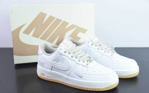 耐克Nike Air Force 1 Low Kith联名白棕空军一号低帮运动休闲板鞋纯原版本 货号：KT1659-008