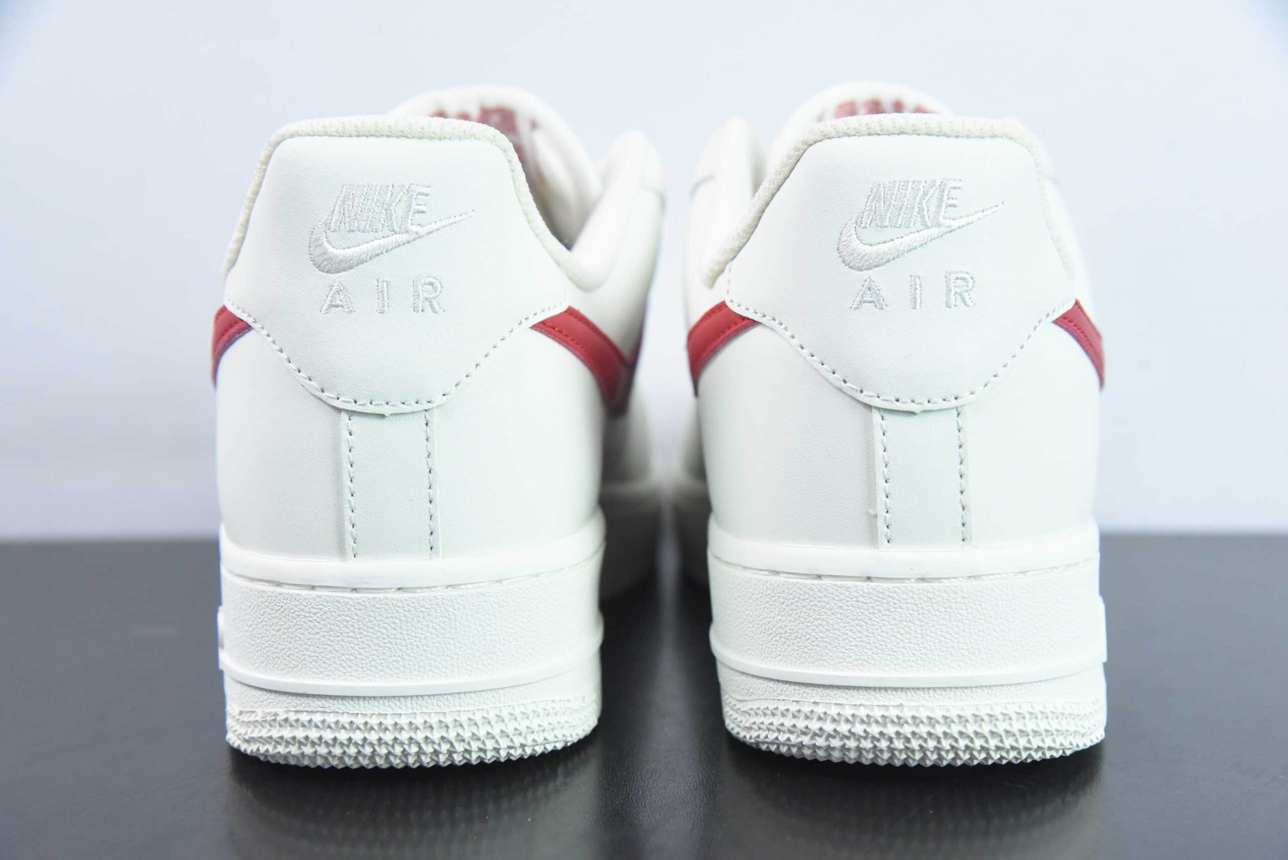 耐克Nike Air Force 1'07 Low 元年复刻奶白红校园红空军一号低帮休闲板鞋纯原版本 货号：315122-126