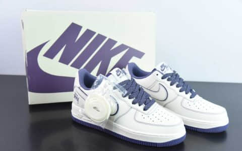 耐克Nike Air Force 1 Low斯图西联名白紫空军一号低帮百搭休闲运动板鞋纯原版本 货号：UN1635-222