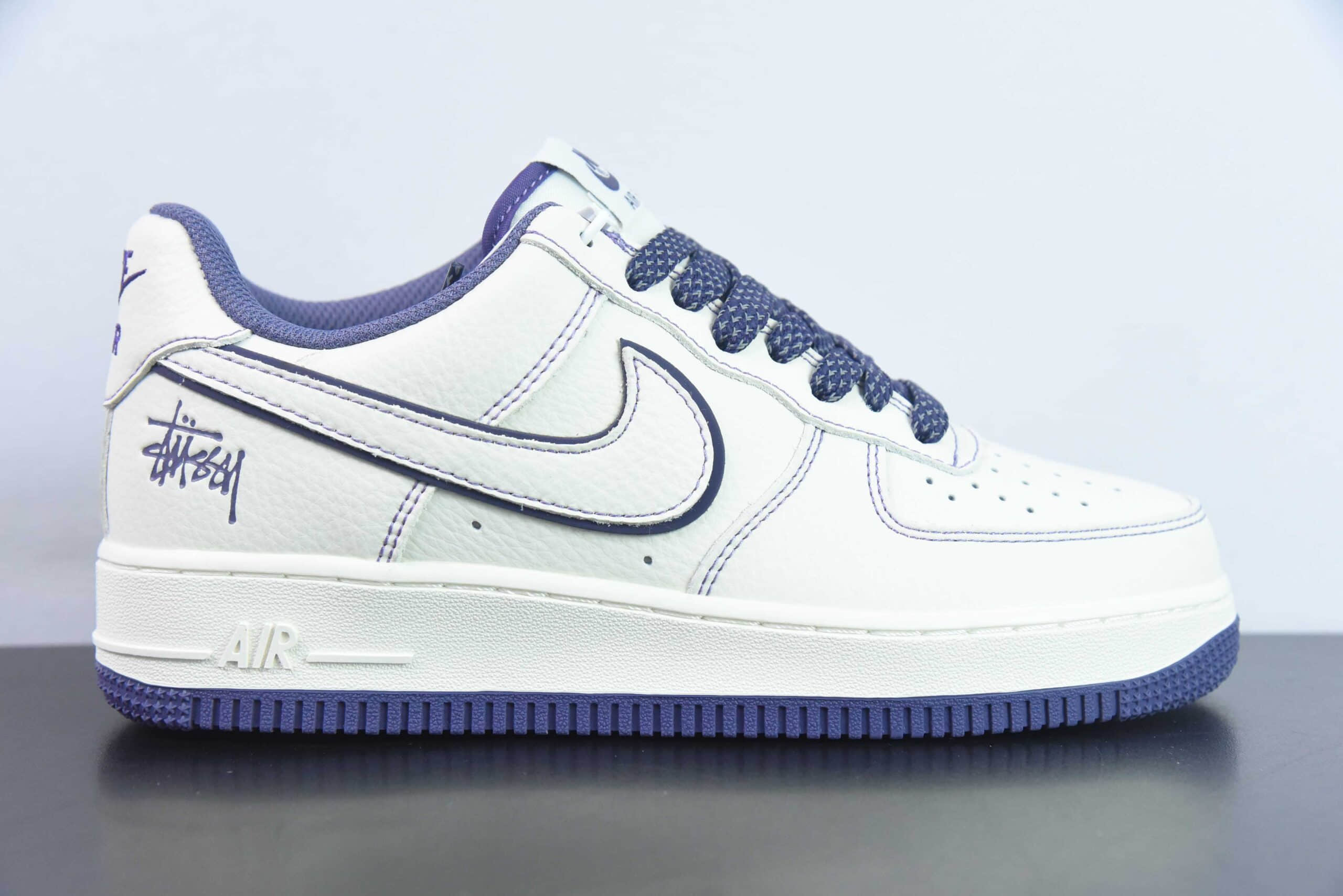 耐克Nike Air Force 1 Low斯图西联名白紫空军一号低帮百搭休闲运动板鞋纯原版本 货号：UN1635-222 