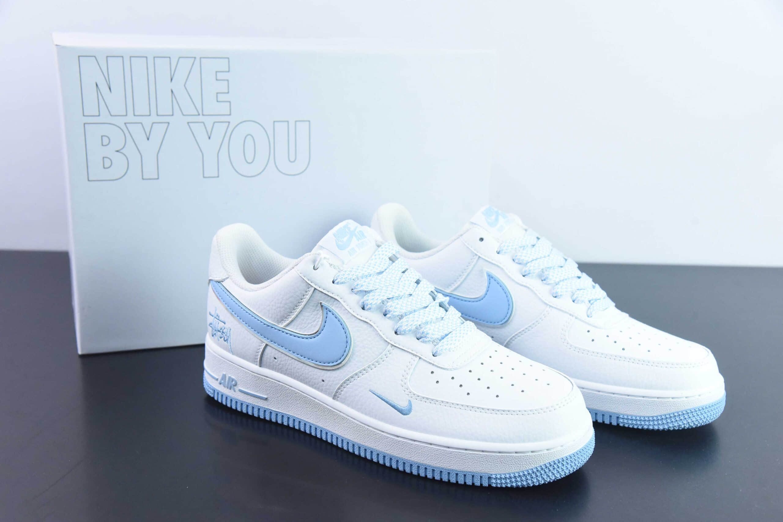 耐克Nike Air Force 1 Low斯图西联名白蓝空军一号低帮百搭休闲运动板鞋纯原版本 货号：CW2288-111 